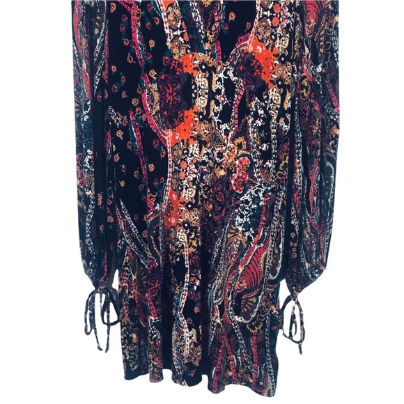 Free People All Dolled Up long sleeve paisley print mini dress. - Picture 4 of 11